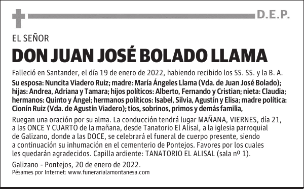 DON JUAN JOSÉ BOLADO LLAMA