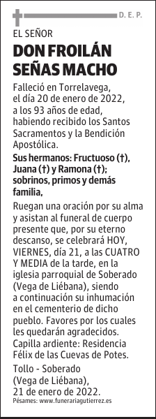 DON FROILÁN SEÑAS MACHO