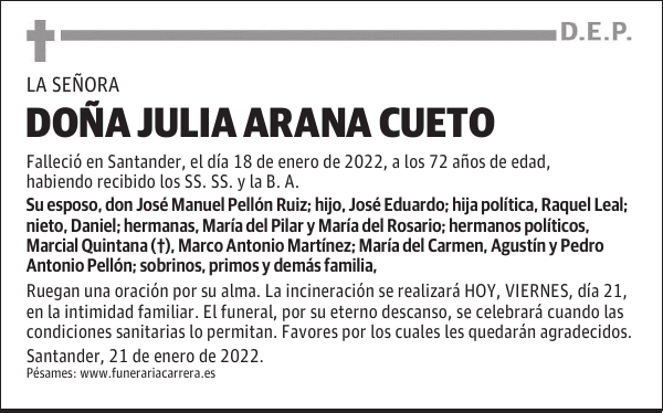 DOÑA JULIA ARANA CUETO
