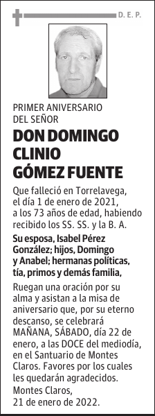 DON DOMINGO CLINIO GÓMEZ FUENTE