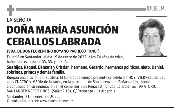 DOÑA MARÍA ASUNCIÓN CEBALLOS LABRADA