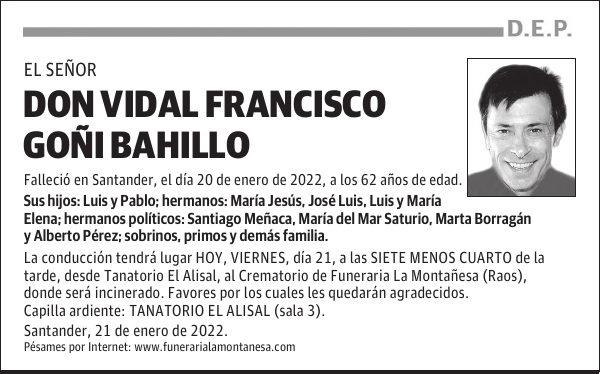 DON VIDAL FRANCISCO GOÑI BAHILLO