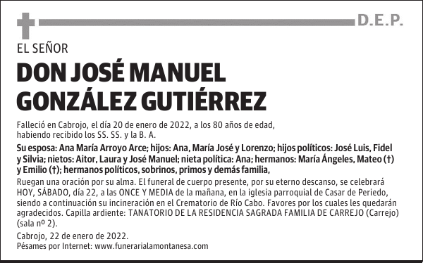DON JOSÉ MANUEL GONZÁLEZ GUTIÉRREZ