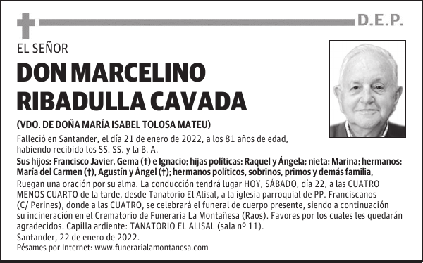 DON MARCELINO RIBADULLA CAVADA