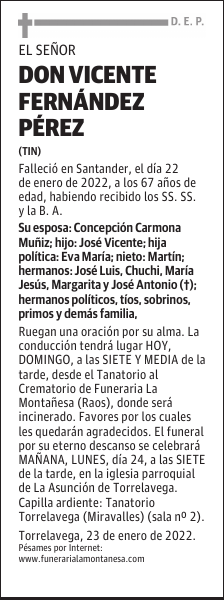 DON VICENTE FERNÁNDEZ PÉREZ