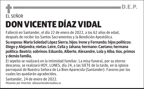 DON VICENTE DÍAZ VIDAL