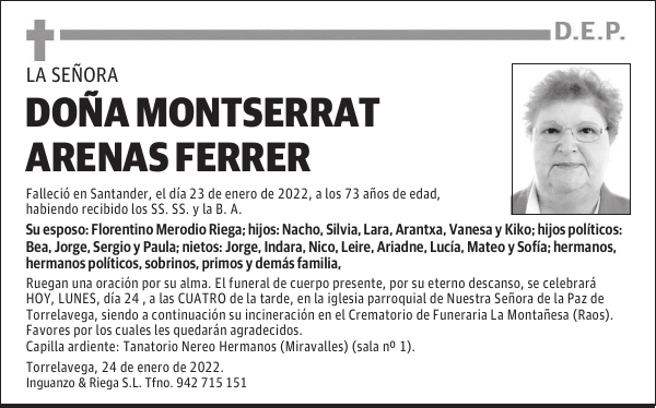 DOÑA MONTSERRAT ARENAS FERRER
