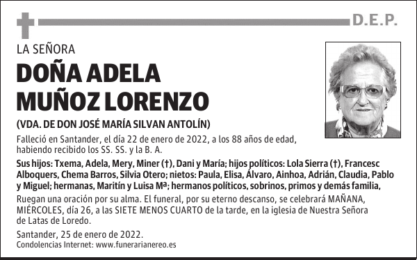 DOÑA ADELA MUÑOZ LORENZO