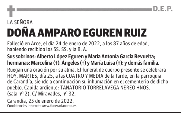DOÑA AMPARO EGUREN RUIZ