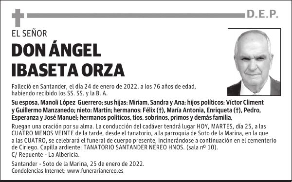 DON ÁNGEL IBASETA ORZA