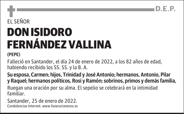 DON ISIDORO FERNÁNDEZ VALLINA