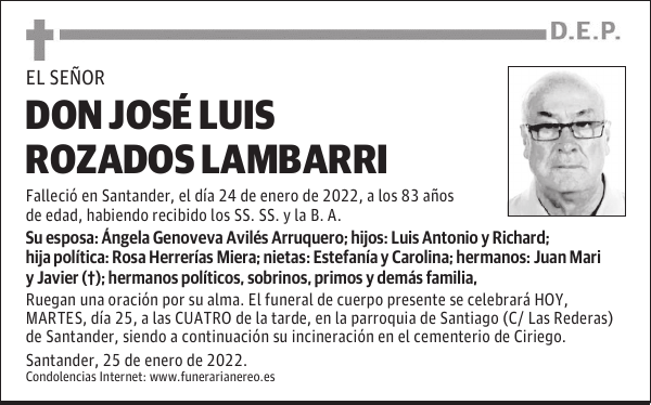DON JOSÉ LUIS ROZADOS LAMBARRI