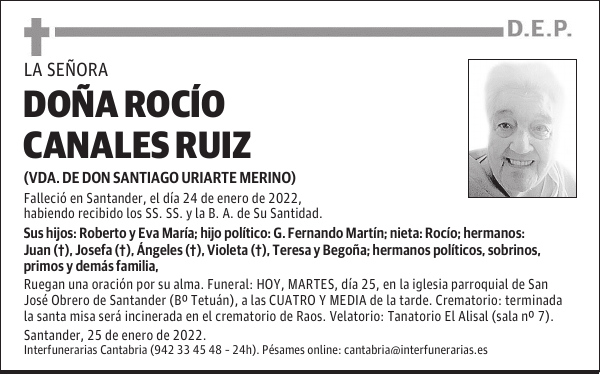 DOÑA ROCÍO CANALES RUIZ