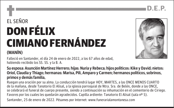 DON FÉLIX CIMIANO FERNÁNDEZ