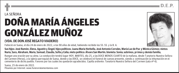 DOÑA MARÍA ÁNGELES GONZÁLEZ MUÑOZ