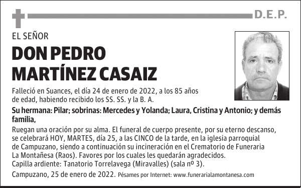 DON PEDRO MARTÍNEZ CASAIZ