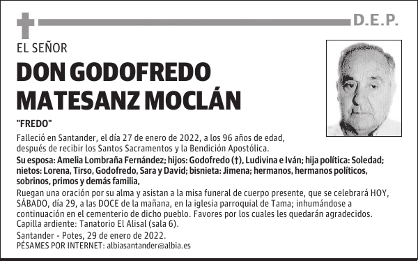 DON GODOFREDO MATESANZ MOCLÁN