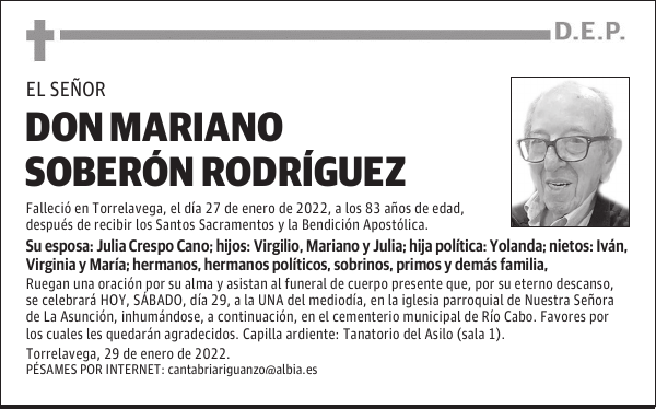 DON MARIANO SOBERÓN RODRÍGUEZ