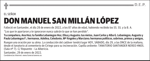 DON MANUEL SAN MILLÁN LÓPEZ