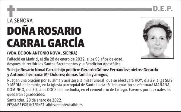 DOÑA ROSARIO CARRAL GARCÍA