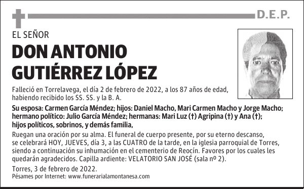DON ANTONIO GUTIÉRREZ LÓPEZ