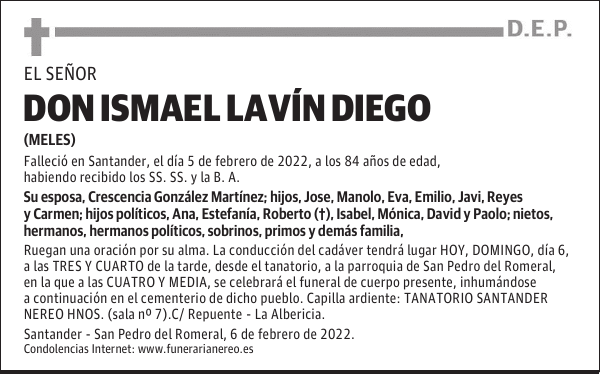 DON ISMAEL LAVÍN DIEGO