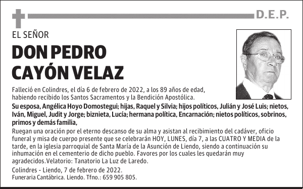 DON PEDRO CAYÓN VELAZ