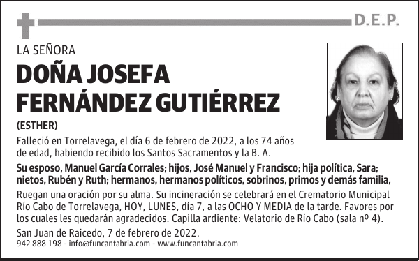 DOÑA JOSEFA FERNÁNDEZ GUTIÉRREZ
