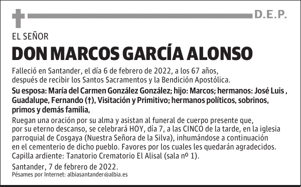 DON MARCOS GARCÍA ALONSO