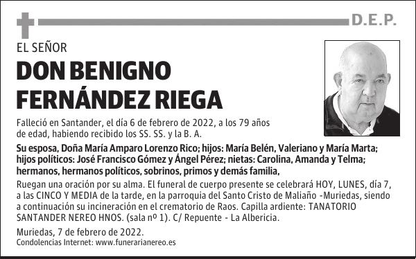 DON BENIGNO FERNÁNDEZ RIEGA