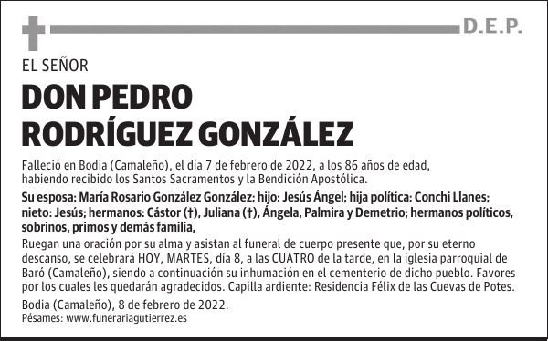DON PEDRO RODRÍGUEZ GONZÁLEZ
