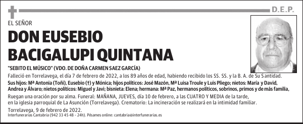DON EUSEBIO BACIGALUPI QUINTANA