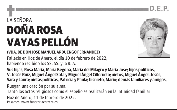 DOÑA ROSA VAYAS PELLÓN