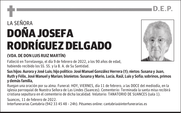 DOÑA JOSEFA RODRÍGUEZ DELGADO