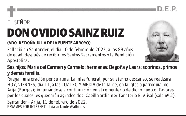 DON OVIDIO SAINZ RUIZ