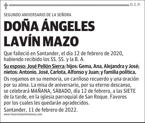 DOÑA ÁNGELES LAVÍN MAZO