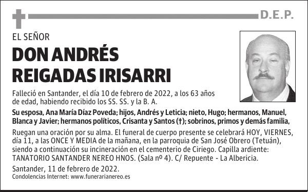 DON ANDRÉS REIGADAS IRISARRI