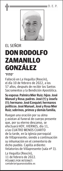 DON RODOLFO ZAMANILLO GONZÁLEZ