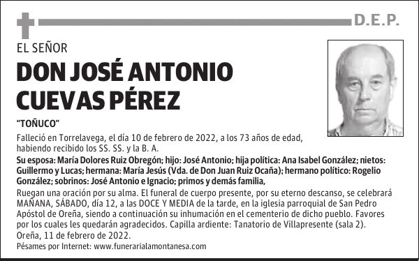 DON JOSÉ ANTONIO CUEVAS PÉREZ