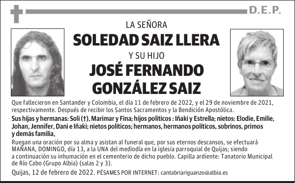 DOÑA SOLEDAD SAIZ LLERA