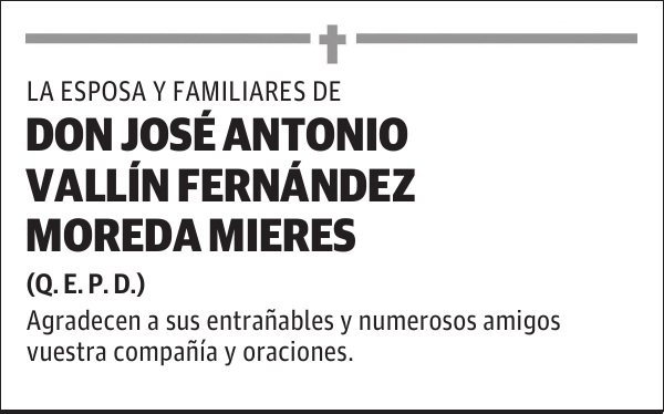 DON JOSÉ ANTONIO VALLÍN FERNÁNDEZ MOREDA MIERES