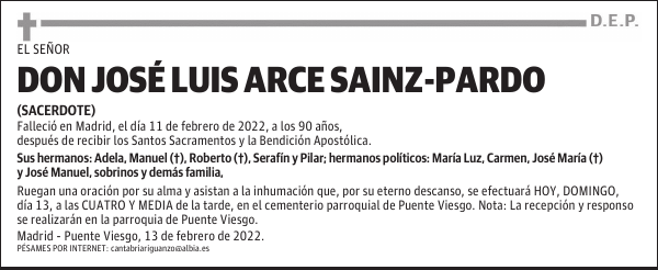 DON JOSÉ LUIS ARCE SAINZ-PARDO