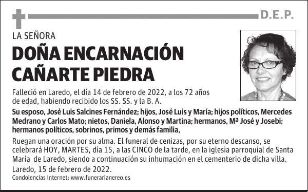 DOÑA ENCARNACIÓN CAÑARTE PIEDRA