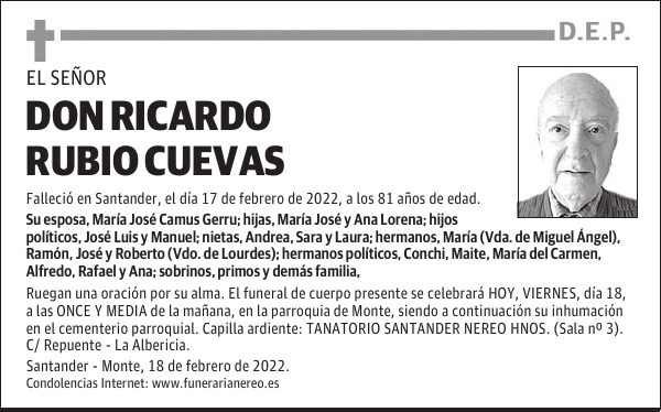 DON RICARDO RUBIO CUEVAS