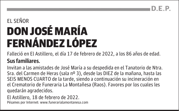 DON JOSÉ MARÍA FERNÁNDEZ LÓPEZ