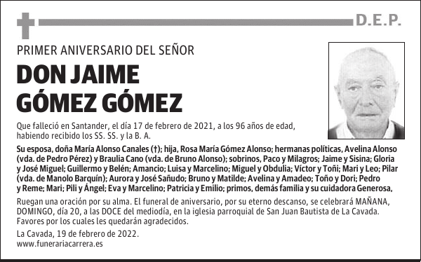 DON JAIME GÓMEZ GÓMEZ