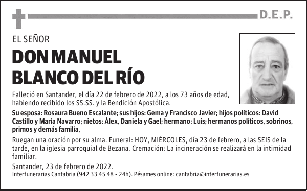 DON MANUEL BLANCO DEL RÍO