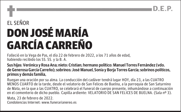 DON JOSÉ MARÍA GARCÍA CARREÑO
