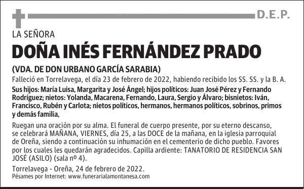 DOÑA INÉS FERNÁNDEZ PRADO