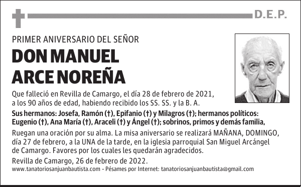 DON MANUEL ARCE NOREÑA